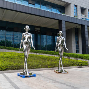 304 Stainless Steel Ball Beauty Female Robot Sculpture Statue MP-H0001
