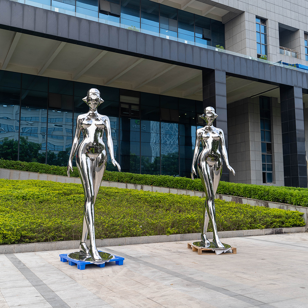 304 Stainless Steel Ball Beauty Female Robot Sculpture Statue MP-H0001