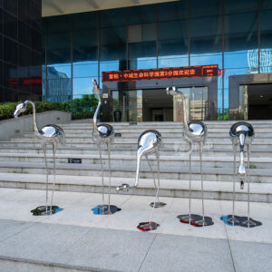 Outdoor home courtyard art maoping garden Flamingo Sculpture backyard porch patio decoration-MP-O0015