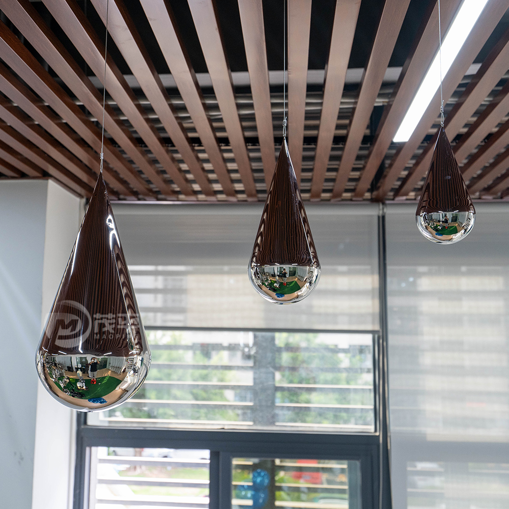 Bedroom Living Room Modern Hanging Water Drop Stainless Steel Sculpture For Home Decor Luxury MP-I0004