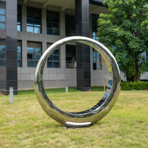 Modern Art Outdoor Stainless steel Ring Sculpture Garden Decoration MP-O0019