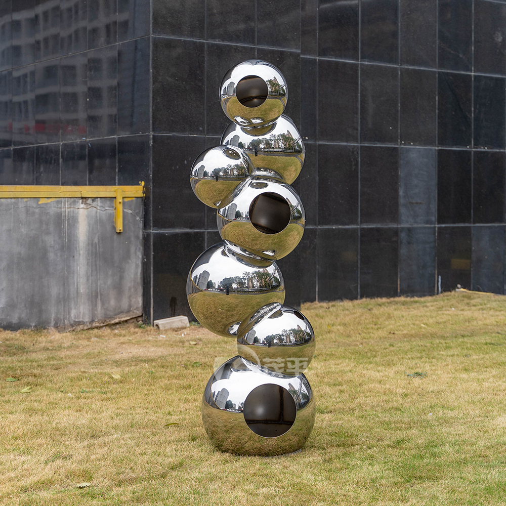 Outdoor 304 316 Stainless Steel Hollow Ball Sculpture Garden Decoration MP-O0017