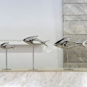 Modern Style Stainless Steel Fish Waterfall Wall Water Feature Faucet Pool Fountain Waterfall Outlet For Garden MP-O0028