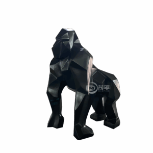 Modern Animal Metal Craft Outdoor Stainless Steel Chimpanzee Sculpture Garden Decoration MP-O0024