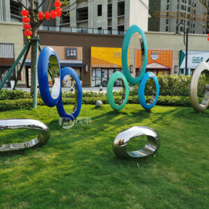 Customized Outdoor Lawn Decorations Stainless Steel Sculpture Park Decor MP-O0023