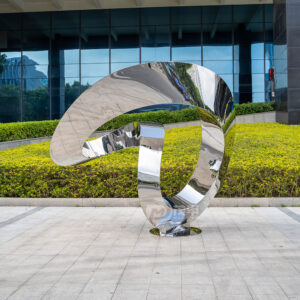 Large Modern Art Abstract Metal Craft Stainless Steel warp Sculpture for Outdoor MP-O0054