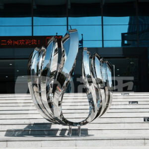 Mirror polished metal stainless steel animal sculpture outdoor large  abstract whale sculpture  MP-O0051