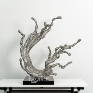 Creative Hollow Stainless Steel Wave Sculpture Abstract Thousand Character Statue Garden Plaza Decoration MP-I0016