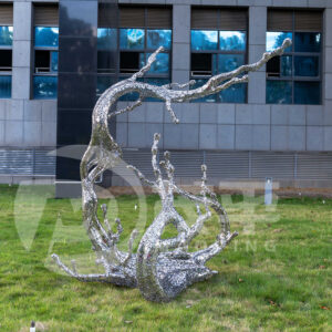 Modern Hollow Sculpture  Outdoor Garden Stainless Steel Abstract Spoondrift  Sculpture MP-O0052