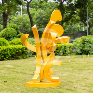 Outdoor Painted Sculpture Stainless Steel Modern Garden City Abstract Sculpture Art MP-O0050