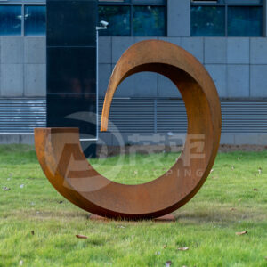 Custom Corten Steel Abstract Warp Sculpture Outdoor Landscape Park Decoration MP-O0045