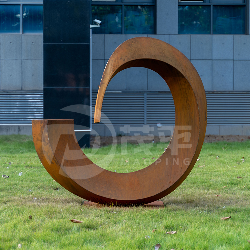 Custom Corten Steel Abstract Warp Sculpture Outdoor Landscape Park Decoration MP-O0045