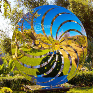 Outdoor circle stainless steel abstract windmill sculpture MP-O0039