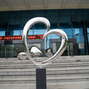 Garden decoration stainless steel love heart sculpture outdoor ornament MP-O0077