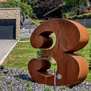 Creative large outdoor landscape sculpture corten steel number shape sculpture garden decoration MP-O0067