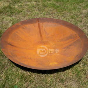 outdoor sculpture creative corten steel concave pot lawn decoration MP-O0069