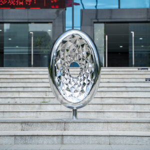 Luxury oval diamond  handmade decorative metal abstract sculpture hotel shop decorations MP-I0025