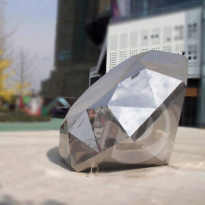 Creative Modern Art Stainless Steel Diamond Sculpture Outdoor Decoration MP-O0086