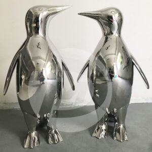 Garden Accessories Animal Statue Figurine Stainless Steel Penguin Home Decoration Artificial MP-O0083