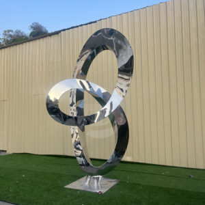 Large Outdoor Sculpture Modern Abstract Stainless Steel Warp Sculpture MP-O0098