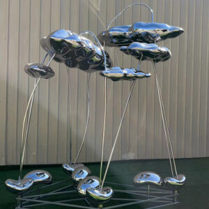 Water Feature Garden Decoration Cloud Sculpture  Stainless Steel Sculpture MP-O0096