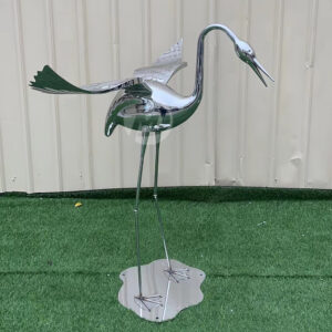 Outdoor Metal Crane Garden Sculptures Decoration Animal Figurines Lawn Ornament MP-O0103