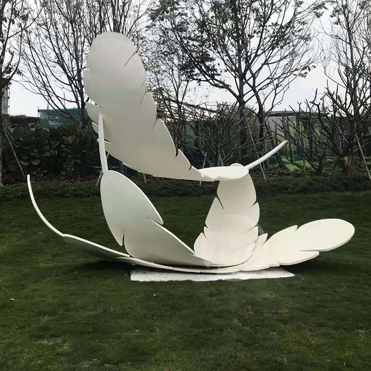 Park Decoration Modern Large Abstract Art Feather Metal Sculpture Art Stainless Steel Feather Sculpture MP-O0085