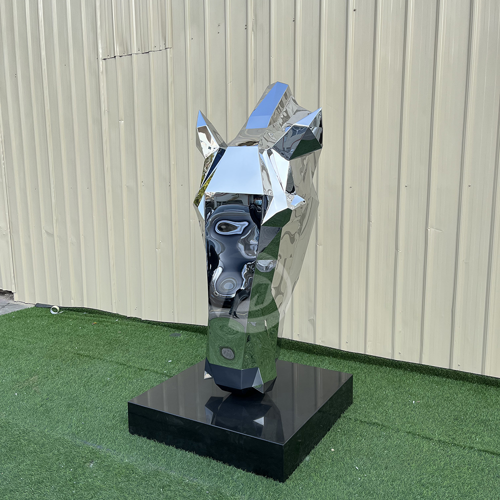 Indoor Art Decoration Horse Head Sculpture Abstract Stainless Steel Sculpture MP-I0032