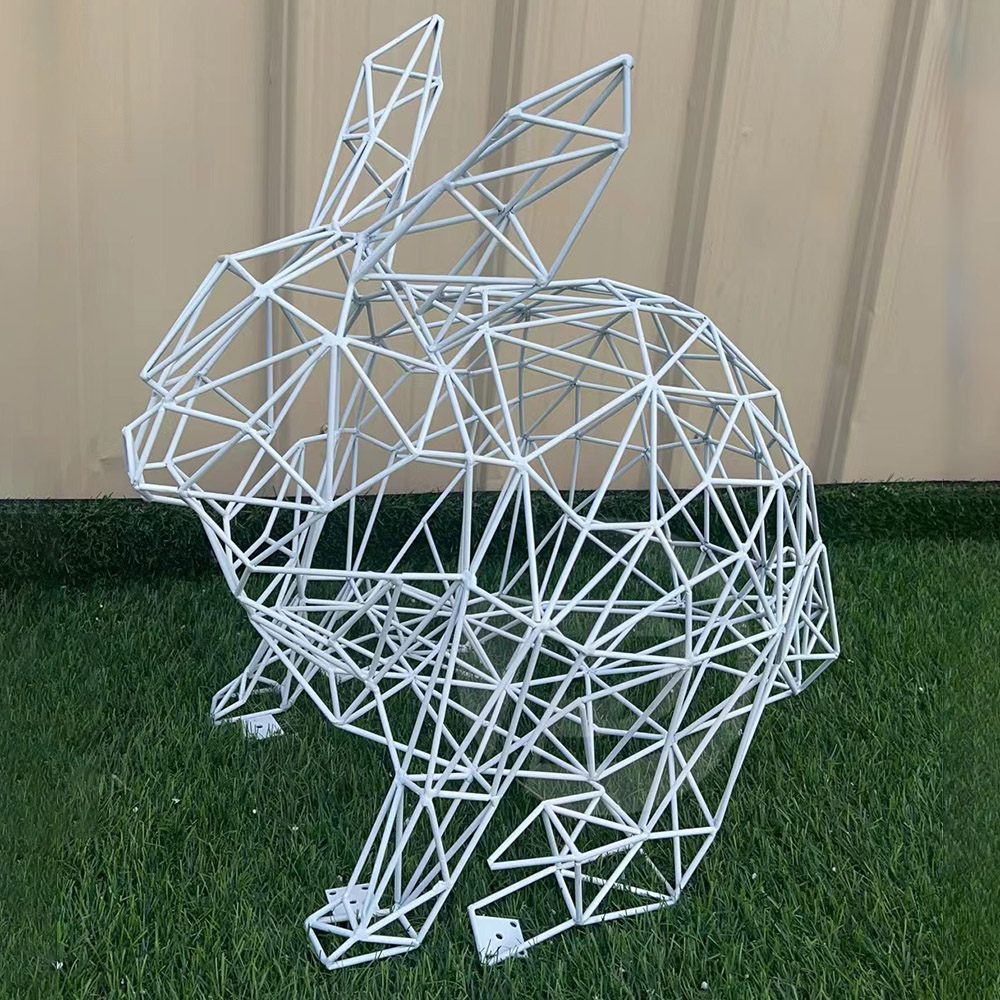 Outdoor home decoration garden animal metal craft statue iron art dog cat rabbit MP-O0094