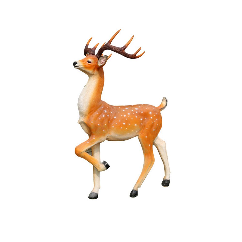 Sitting Standing Deer Statues Fiberglass Sika Deer Figurines Ornaments Garden Decor MP-O0092
