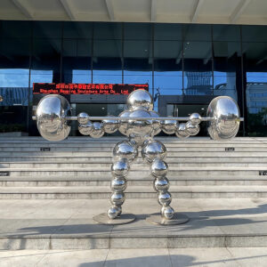 Metal Art Stainless Steel Large Weightlifter Sculpture Sculpture Decoration MP-O0150