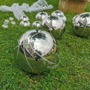 Sport Theme Decoration Stainless Steel Basketball Sculpture Metal Art Garden Decor MP-O0135