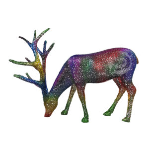 Outdoor Life Size Hollow Colorful Deer Sculpture Large Wild Animal Statue  Park Decoration MP-O0109