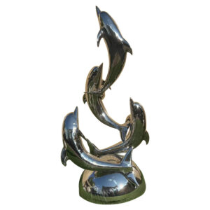 Dolphin Sculpture Modern Art Sculpture Statute Stainless Steel Animal Sculpture Decoration MP-O0148