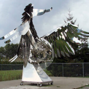 Outdoor Modern Large Metal Animal Stainless Steel Eagle Sculpture Statue Large Outdoor Sculpture MP-O0119