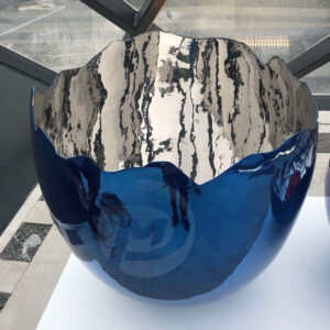 hotel lobby egg shaped decoration mirror polished stainless steel sculpture indoor sculpture MP-I0037