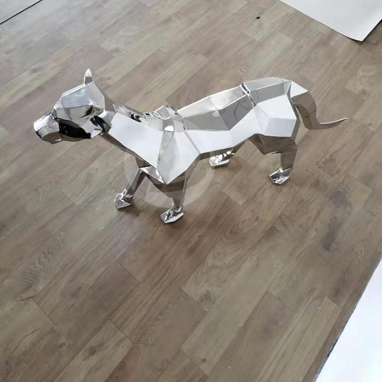 Stainless Steel Leopard Home Animal Panther Decor Sculpture Animal Figurine Geometry Leopard Statue MP-O0110