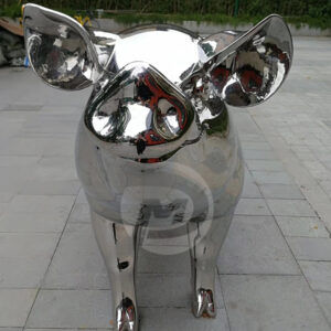 Metal Art  Home Stainless Steel Pig Sculpture Decoration Animal Garden Sculptures MP-O0120