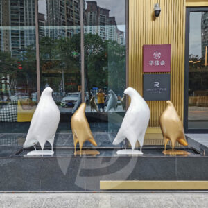 Metal Art Outdoor Decor Stainless Steel Sculpture Colorful Pigeon Statue Animal Sculpture Decoration MP-O0125