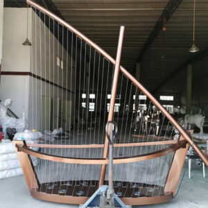 Outdoor landscape  water feature sailing fountain sculpture decoration waterfall with led light MP-O0131