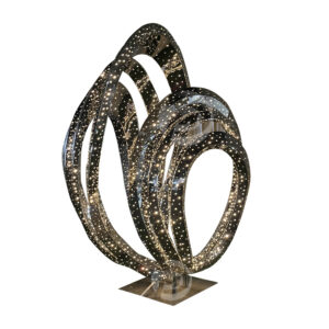 Outdoor lake pond pool garden modern stainless steel abstract whale sculpture home decor light sculpture  MP-O0153