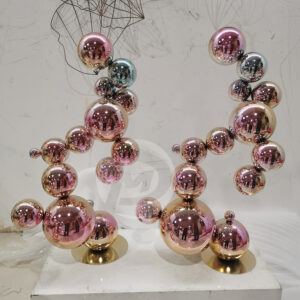 Colorful Ball Set Figure Home Decoration Stainless Steel Sculpture Metal Art Ornaments Office Table Desk Decor MP-I0044