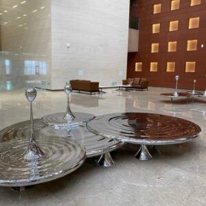 Library ornament stainless steel water drop sculpture indoor decoration MP-I0047