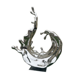 Beach Series Sculpture Landscape Stainless Steel Wave Sculpture Ornaments MP-O0157