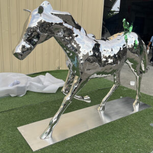 Outdoor Garden Decoration Big Metal Animal Horse Statue Life Size Running Horse  Sculpture MP-O0165