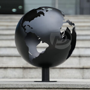 Painted Hollow Stainless Steel Globe Sculpture Outdoor Decoration Landscape MP-B0011