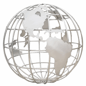Creative hollow stainless steel sphere with world map large sculpture  MP-B0012