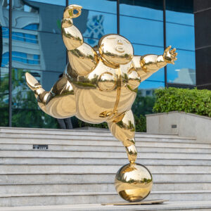 Creative sphere shape man sculpture for outdoor landscape figure statue