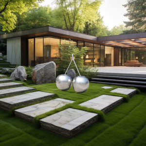 Stainless steel cherry sculpture for interior oudoor decor