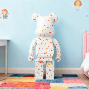 Fiberglass Cartoon Sculpture | Colorful Decorative Bear Figure for Mall & Interior Decor